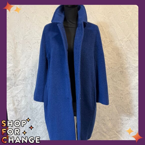 WEEKEND MaxMara Blue Coat size 10 - Picture 6 of 9